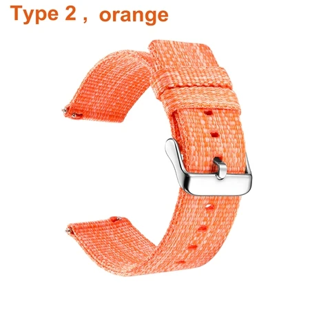 type 2 orange Нейлоновый холщовый ремешок для Xiaomi huami Amazfit Bip/Stratos 2 2 S 3/PACE/GTS/GTR 47 мм 42 ремешок для часов huawei Watch GT GT2 ремни - Цвет: type 2 orange