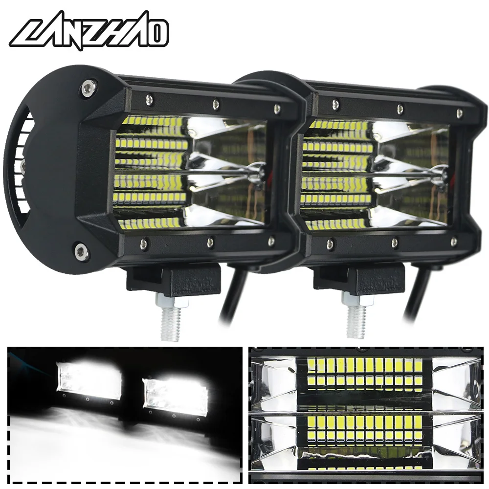 Светодиодный противотуманный фонарь для мотоцикла 5 дюймов 72 Вт двухрядный