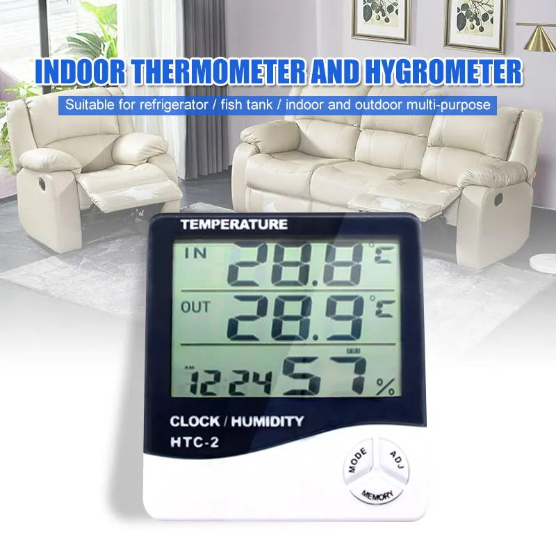 Digital Thermometer Temperature Sensor Black White Indoor Hygrometer Home Supplies Professional Humidity Meter | Инструменты