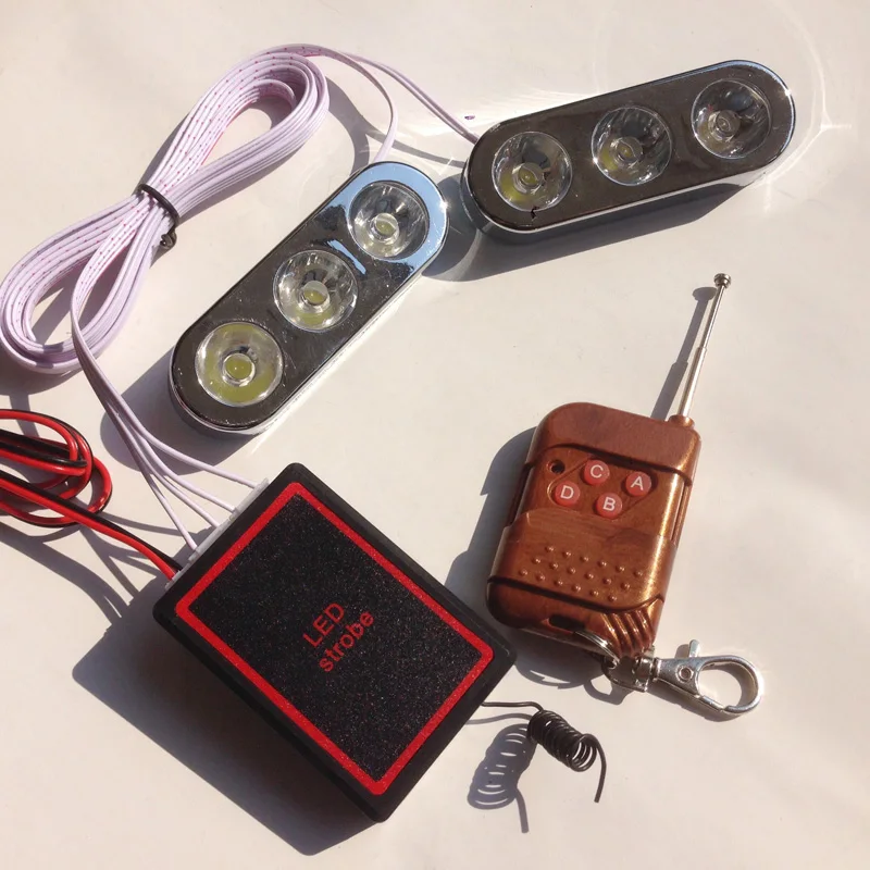 Беспроводная светодиодная Автомобильная дневная вспышка Радиочастотный пульт