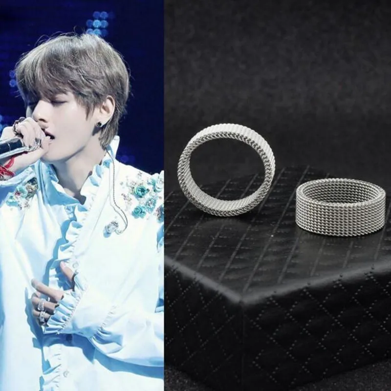 BTSARMY Bangtan кольца для мальчиков K POP с рисунком в виде сетки мужчин и женщин мужское
