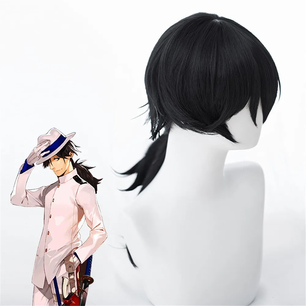 Fate/Grand Order FGO Ryouma Sakamoto 50 см черные синтетические волосы парики для костюма косплея |