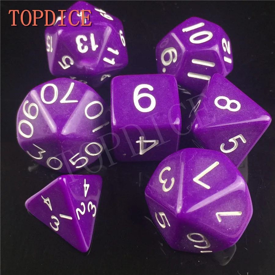 [ Topdice ] 7 шт./компл. многогранные игры для подземелья драконов непрозрачные D4-D20
