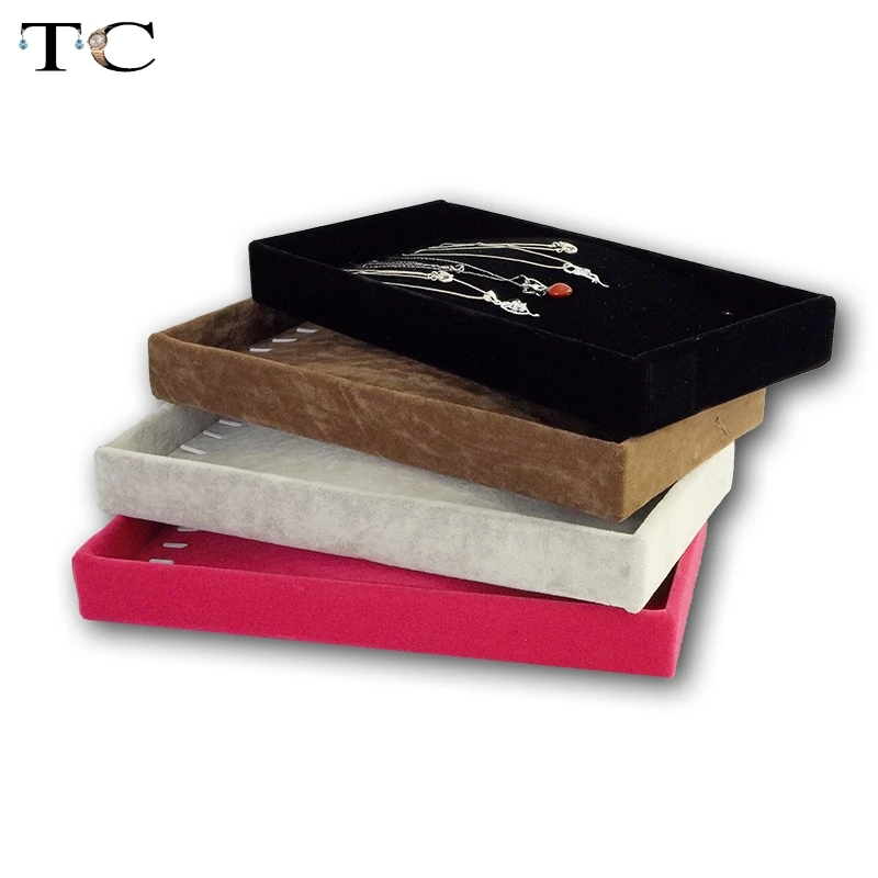 Бесплатная доставка ювелирные изделия дисплей бархатный лоток ожерелье коробка