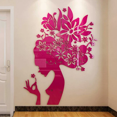 Цветы Феи ТВ стена доставка кристалл акриловые Трехмерные настенные наклейки