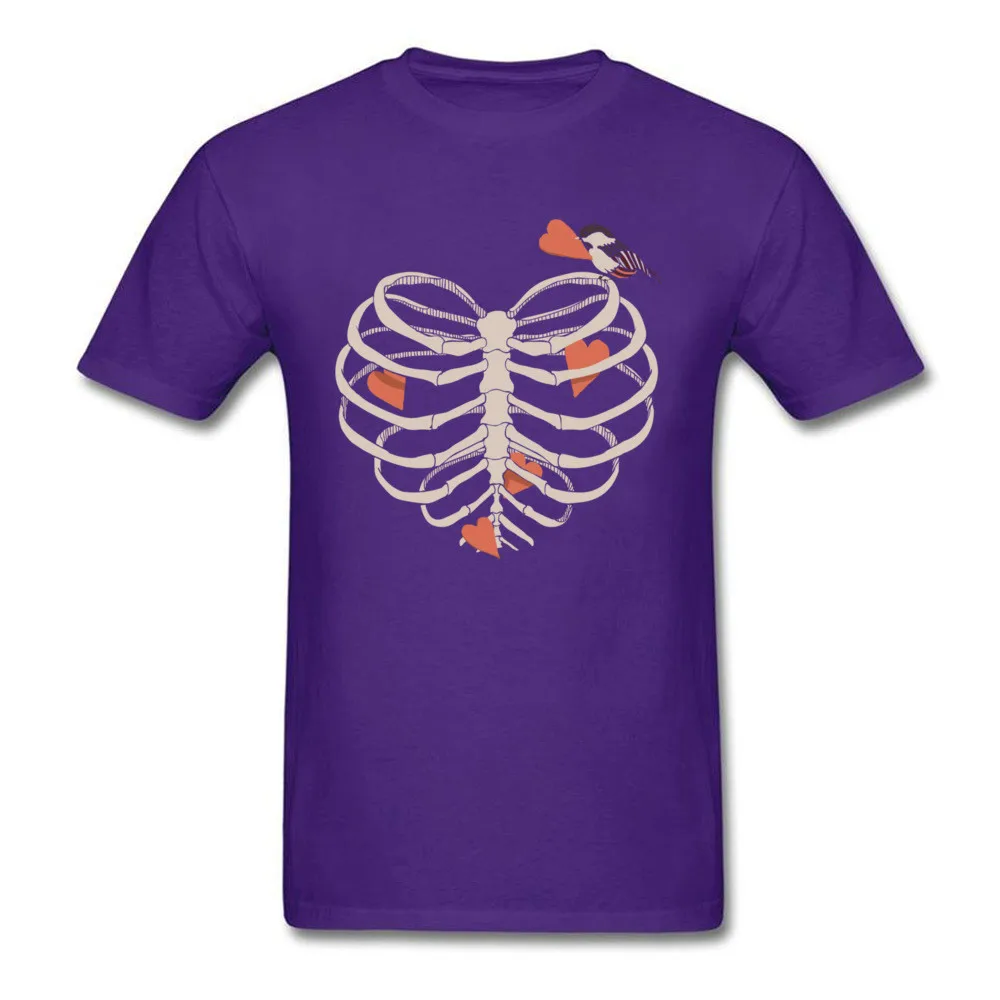 2018 красное сердце скелет мужской футболки круто DesignFor взрослых уникальный Hipster