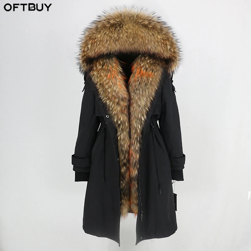 OFTBUY натуральный меховой воротник большой натуральный мех енота лисий мех