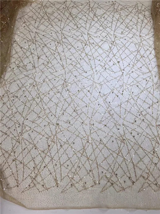 2018 Hot Latest Grey African Lace Fabric/ High Quality Nigeria Mesh Lace/ French Tulle Beaded Fabric For Fashion Dresses | Дом и сад