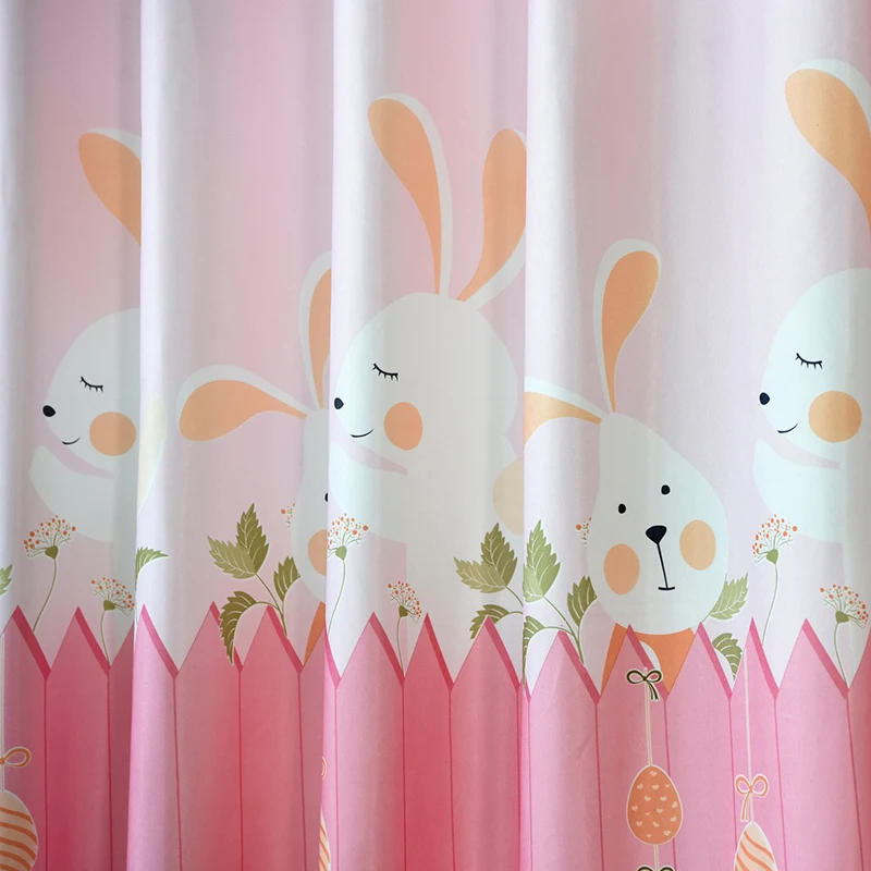 QANHU Hot Sale Rabbit Manor Polyester/Cotton Comfortable Living Curtains for the Room bedroom Children Baby Free shipping | Дом и сад