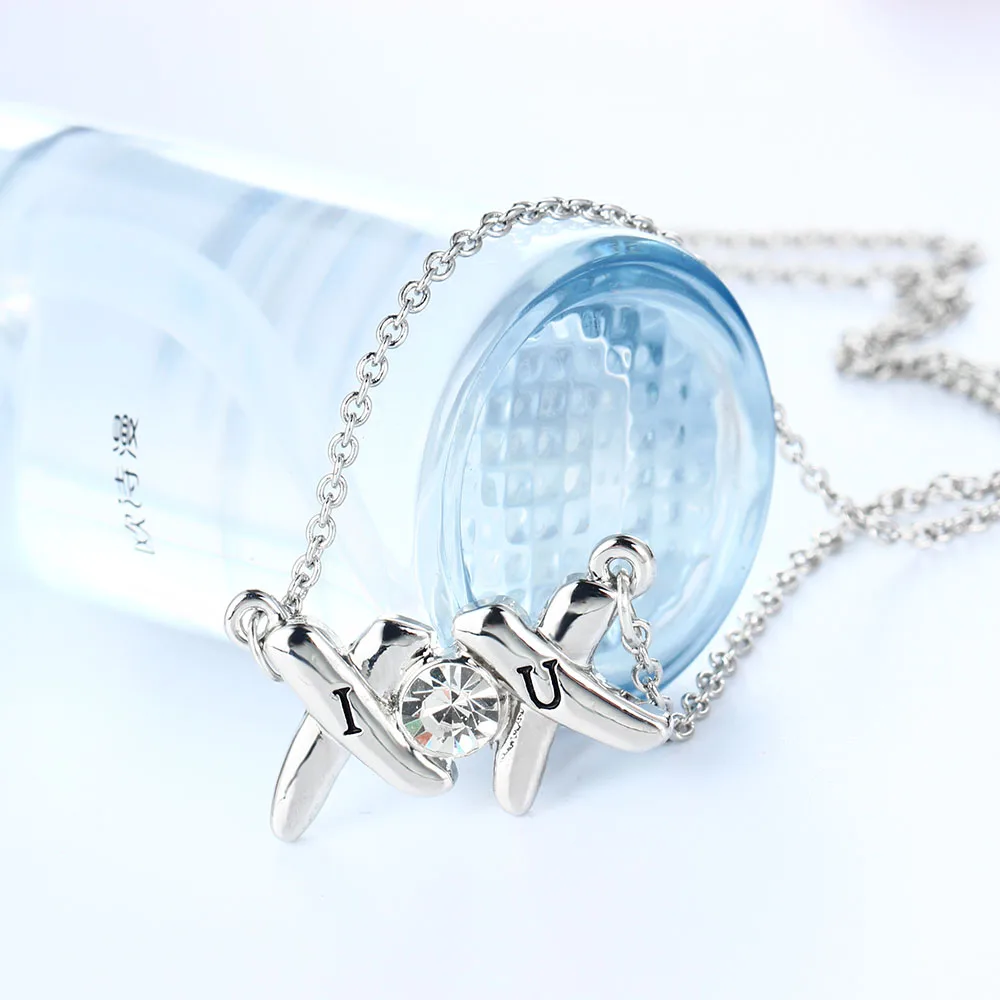 Unique Design Crystal X O Pendant Necklaces Women Fashion Letter I U Jewelry For | Украшения и аксессуары