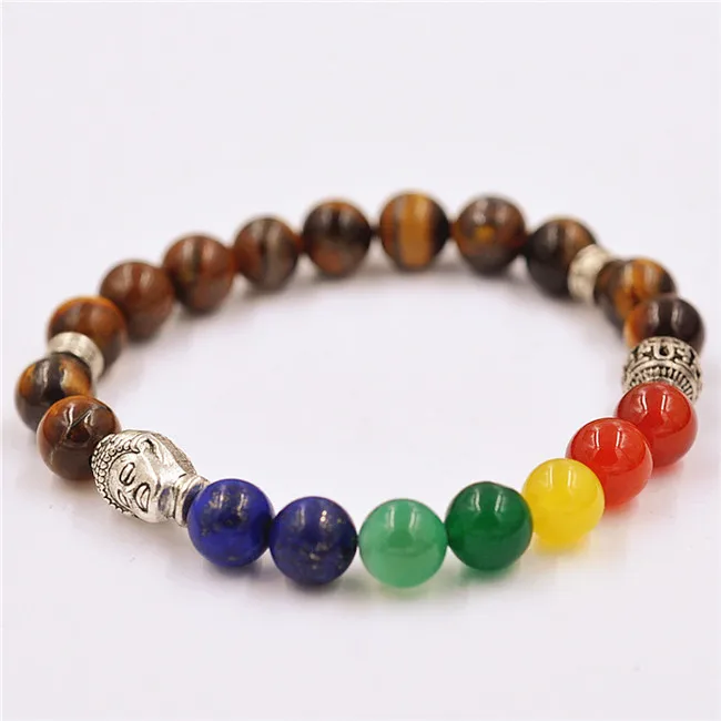 20 шт./лот тигровый глаз камень Bracelets красный желтый зеленый агат будда прочность