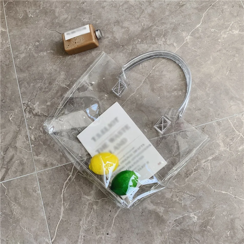 Сумка-тоут через плечо модная женская уличная прозрачная вместительная сумка