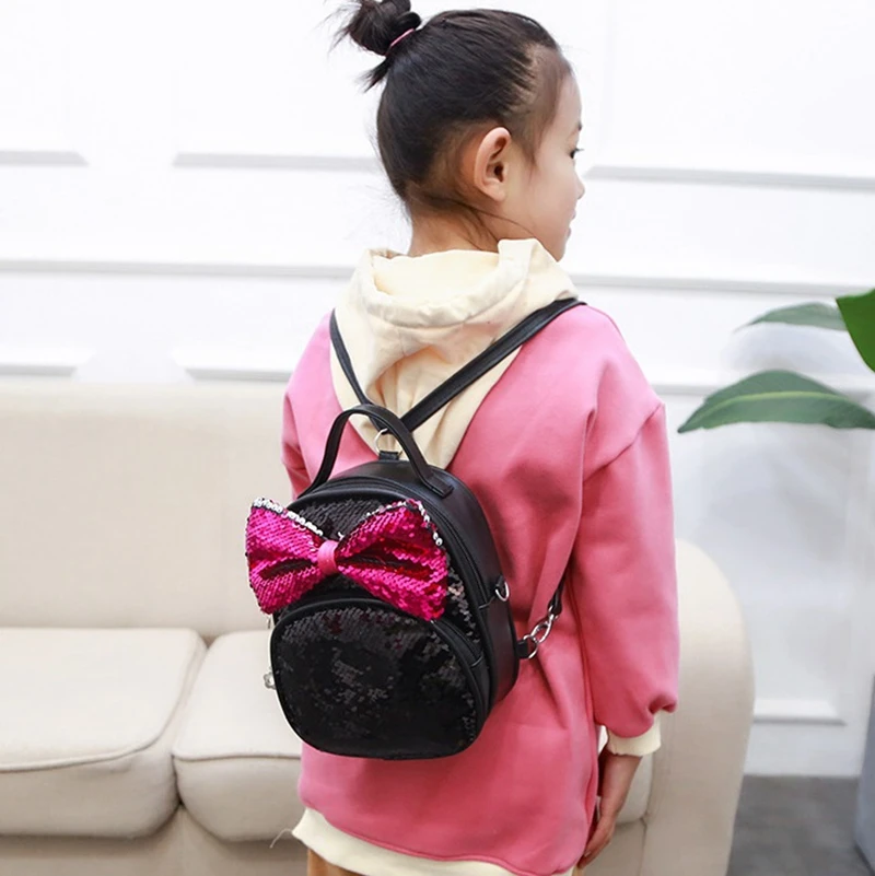 Новинка 2019 Детская сумка через плечо с милыми блестками и бантом повседневный