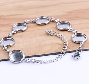 type01 reidgaller 2pcs Stainless Steel gold plated bracelet blanks fit 10mm cabochon base settings diy bracelets bangle bezel findings - Цвет: type01
