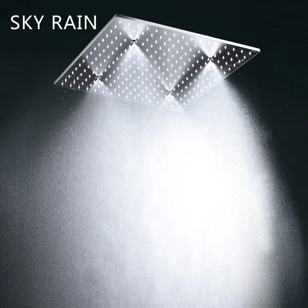 SKY RAIN ванная комната светодиодный набор для душа дождевой массаж спа туман квадратная душевая головка с термостатическим клапаном