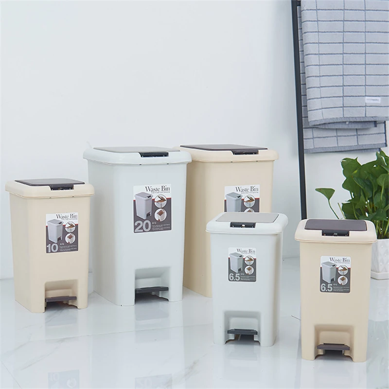 

Pressing Type Trash Cans Creative Double Cover Pedal Hands Dual-use Waste Bin Livingroom Household Garbage Classification Bucket