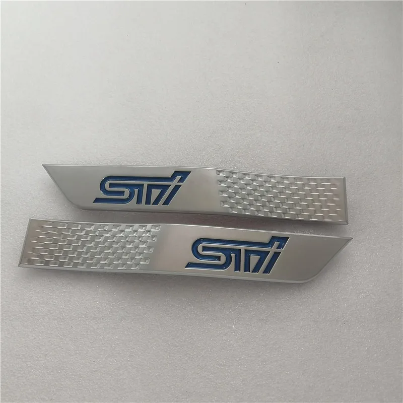 2 шт./компл. модные 3D знак украшение автомобиля Fender юбка Наклейка Автомобильные наклейки на крылья аксессуары для укладки волос для Subaru STI - Цвет: Plating BLUE