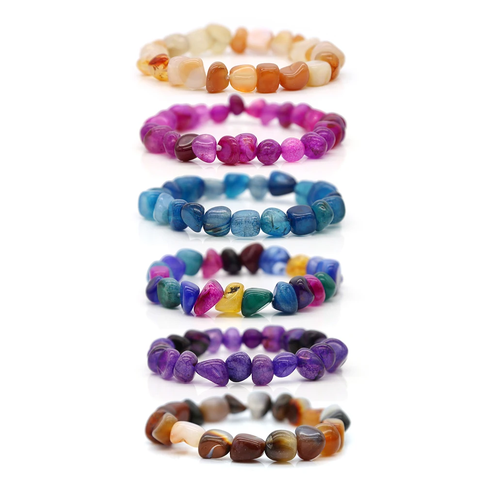 7 Чакра браслет бусы подвески Браслеты Натуральный камень нерегулярные мала