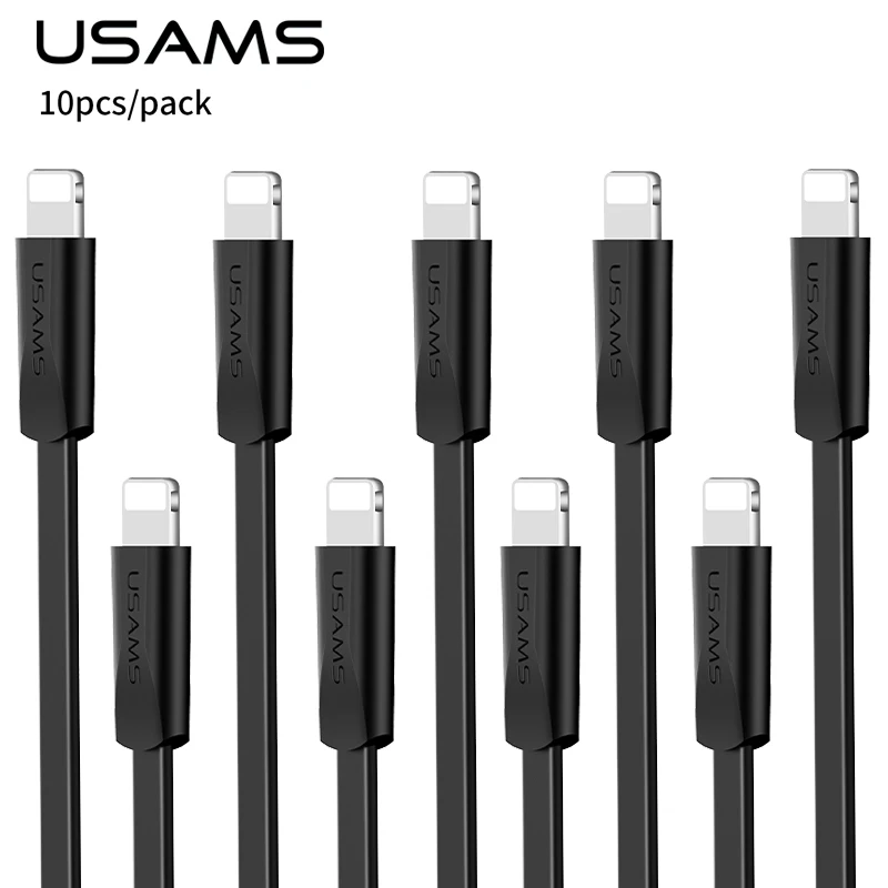 10 шт./лот USAMS оригинальный usb кабель для iPhone телефонный 2A USB Синхронизация данных
