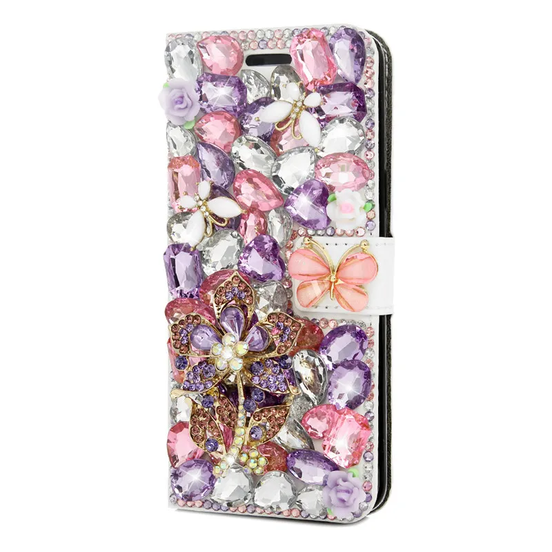 Стразы Алмаз бумажник чехол для iPhone X 7 8 плюс samsung Galaxy S7 S9 huawei 9/P20 Lite sony Xperia XA2/XZ2