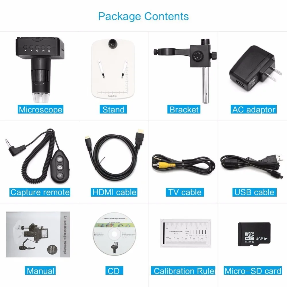 AOMEKIE 1080P HDMI/AV/USB цифровой микроскоп зум 20 220X с регулируемой подставкой и 6