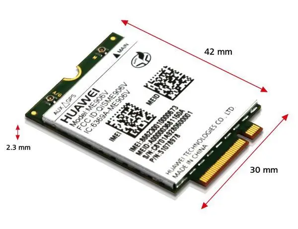 Разблокированный беспроводной модуль карты HUAWEI ME906V 4G NGFF M2M LTE/HSPA/WCDMA + FDD 3G CARE NET WWAN