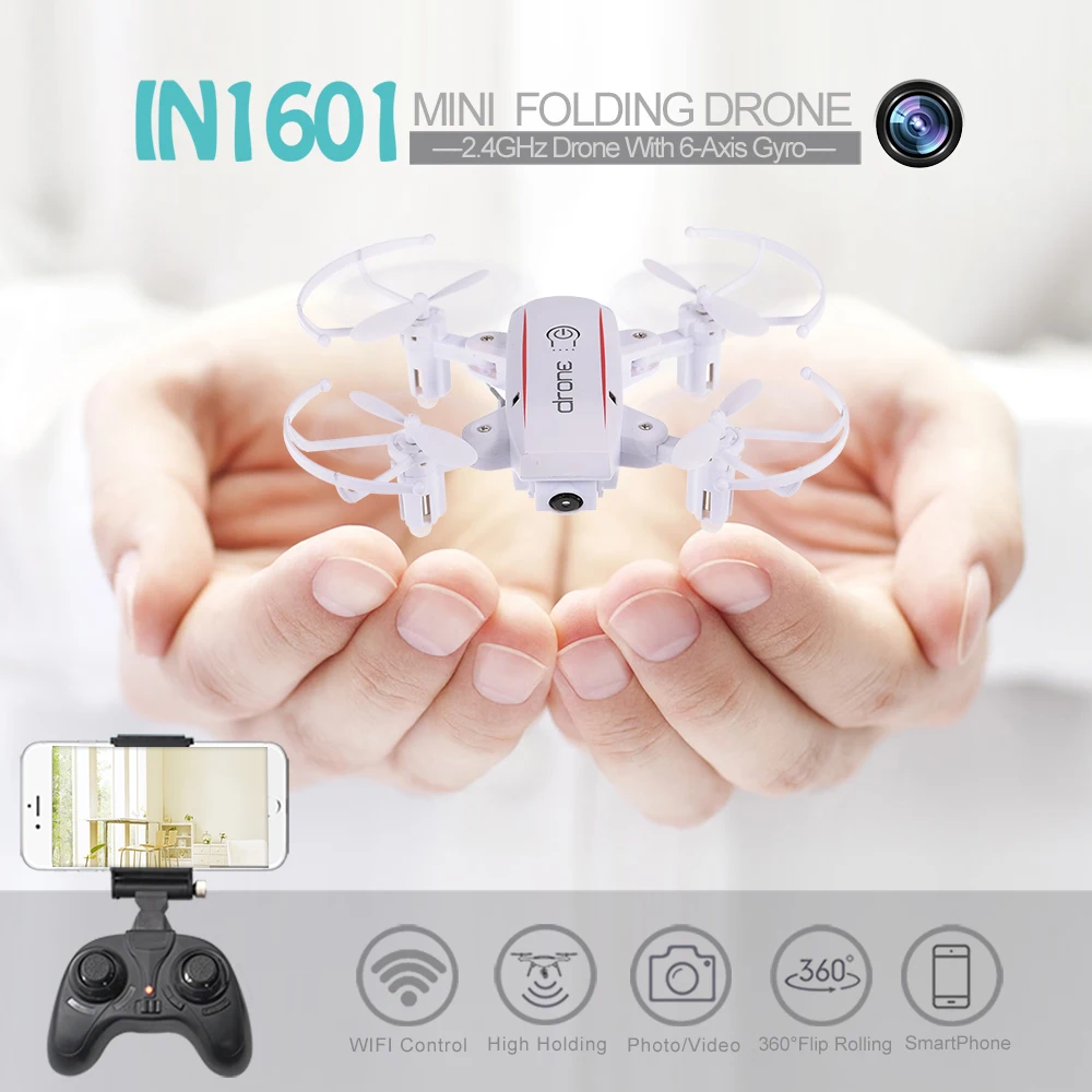 Linxtech IN1601 2 4G 720P Мини беспилотные летательные аппараты с Камера Wi Fi FPV складной Дрон