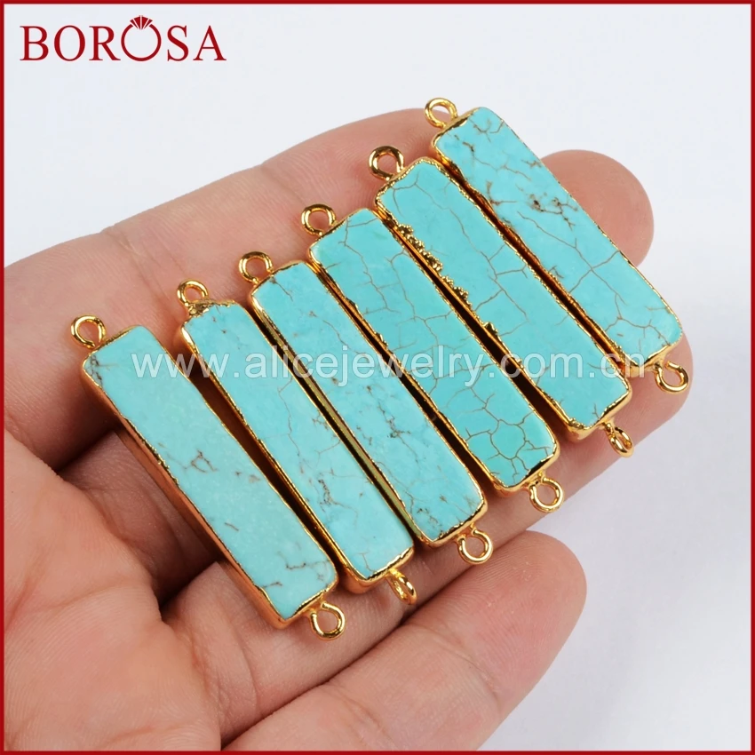 BOROSA 10 шт. прямоугольная синяя фоторазъем двойные втулки с золотой отделкой для