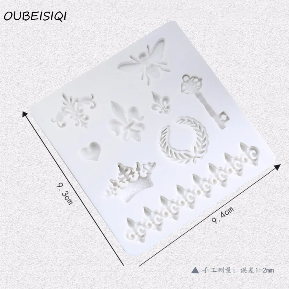 Корона Флер де Лис Сердце Бабочка Коллекция помадка Кекс Плесень рельеф границы