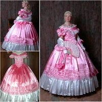 newcustomer made pink 1800s victorian dress 1860s civil war dress theater reenactor costume renaissance dress v 435