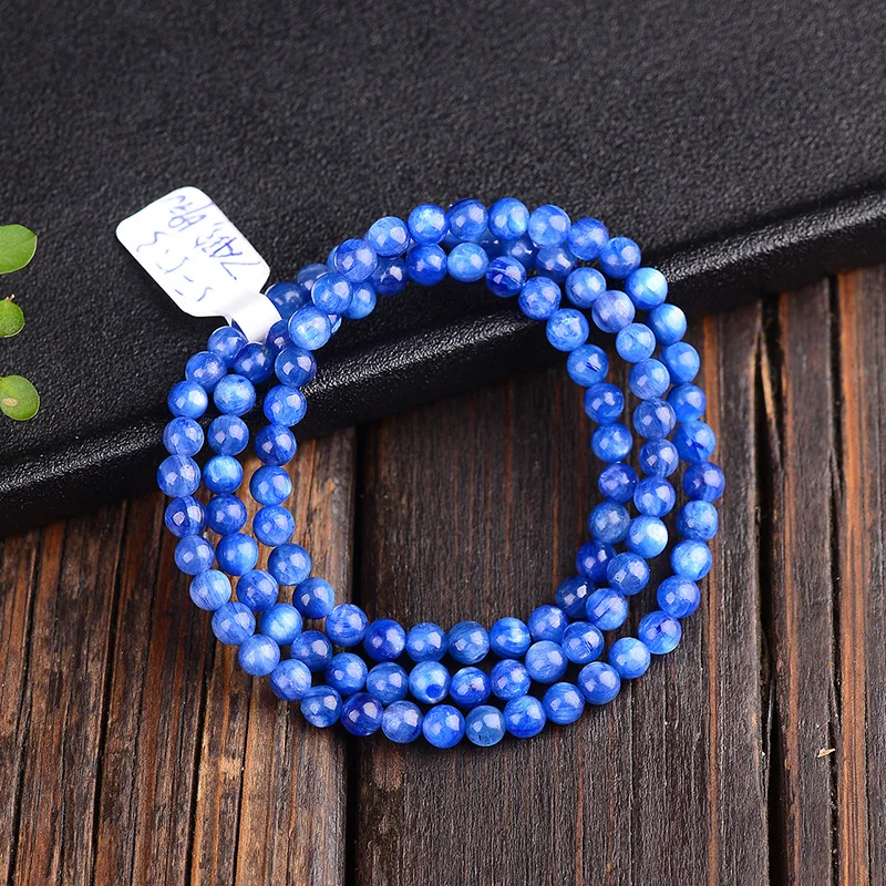 Оптовая продажа браслеты из натурального голубого камня 5 мм круглые бусины на