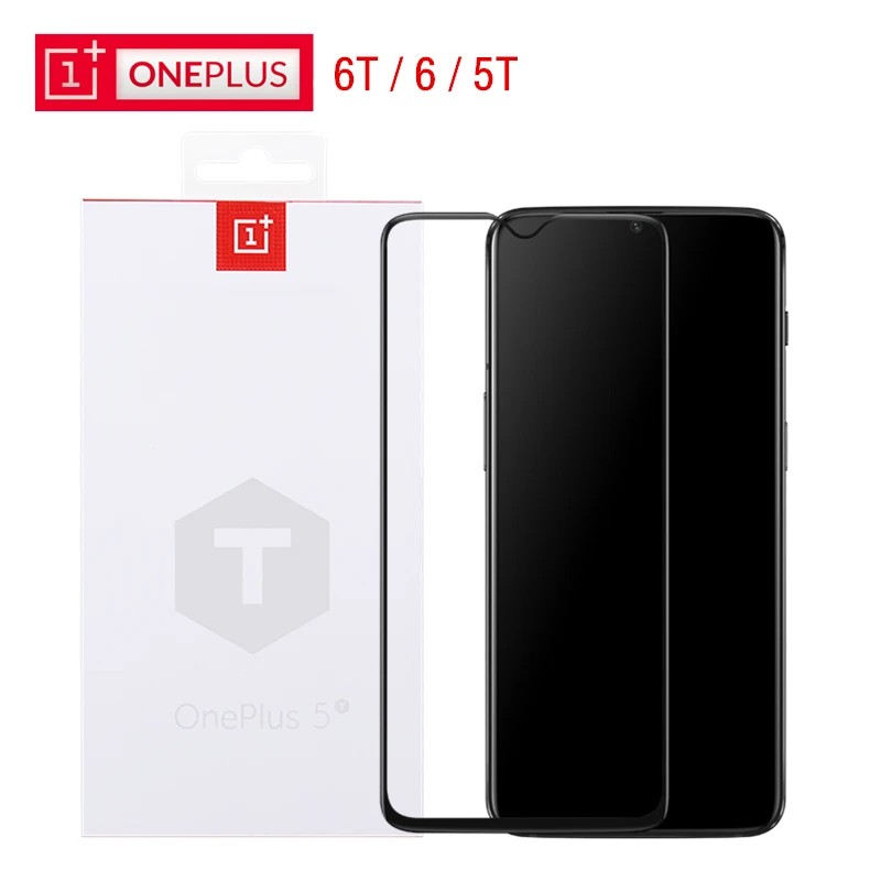 Официальный OnePlus 6T 3D Закаленное стекло протектор экрана Оригинал One Plus 5T черное