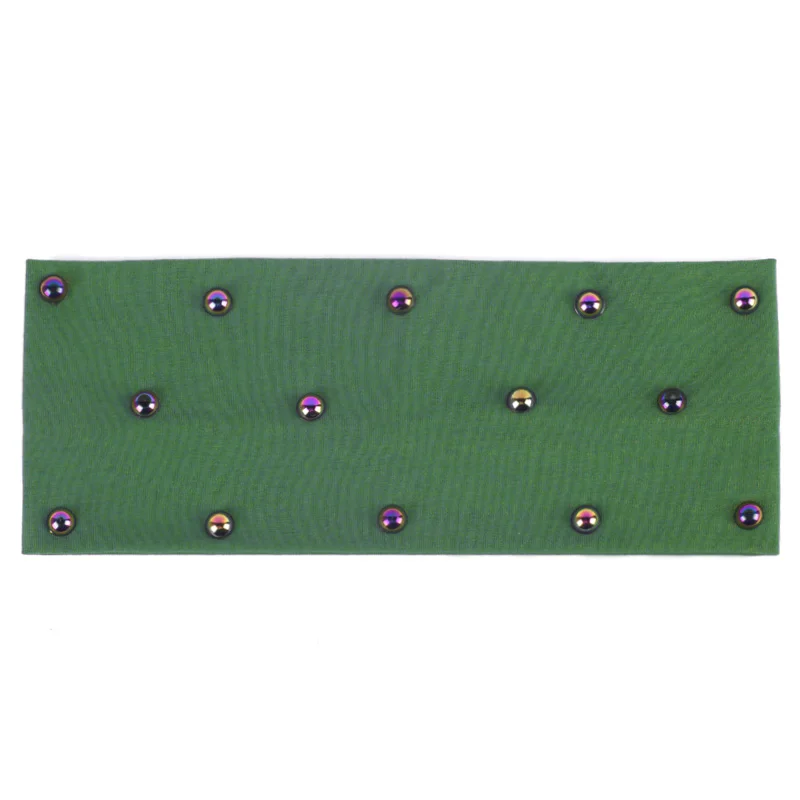 Multicolor Green W Geebro, женский серебряный головной убор со стразами, модные эластичные плоские растягивающиеся повязки на голову для девушек, повязка на голову ручной работы - Цвет: Multicolor Green W