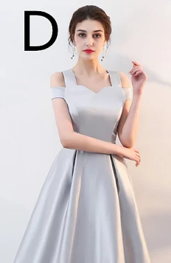 Robe femme soiree серый Высокий Низкий Многоуровневое Асимметричный Бальные платья и подростков атласные свадебные платья для вечеринок вечернее платье H4260 - Цвет: D