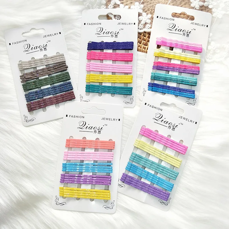 

16Pcs/Pack Women Girls Candy colored mixe Barrettes metal Coloured flashing powder hairpins Hair Bang Clips Accessories Headwear
