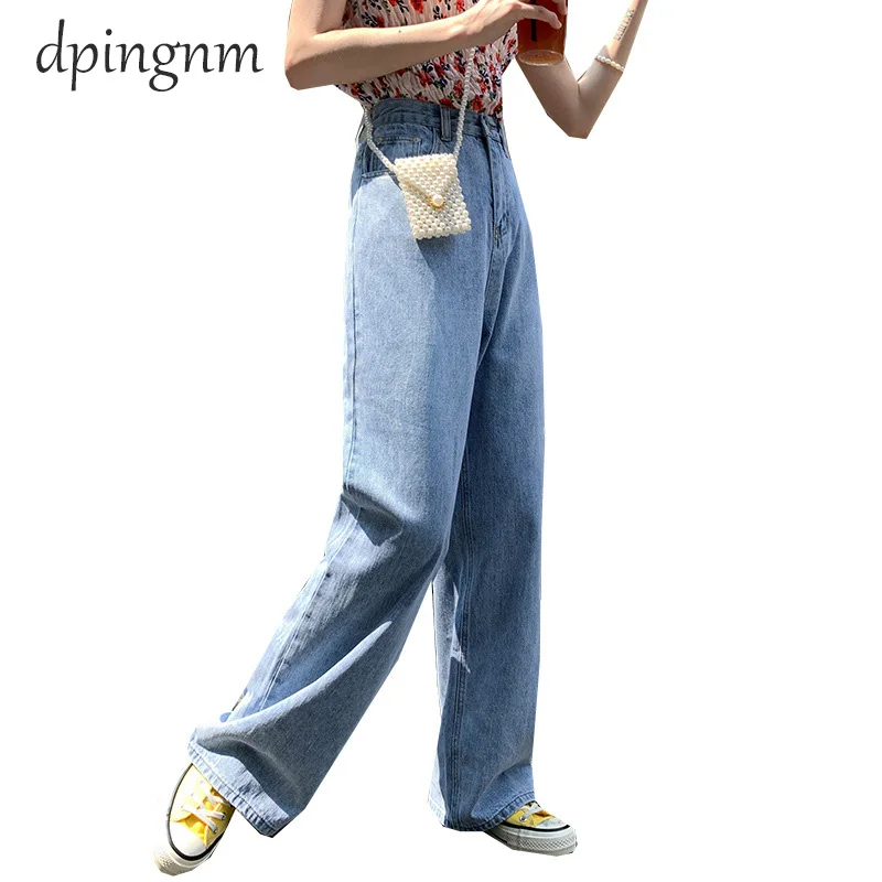 Высокая Талия Джинсы женские 2019 летние тонкие джинсовые укороченные