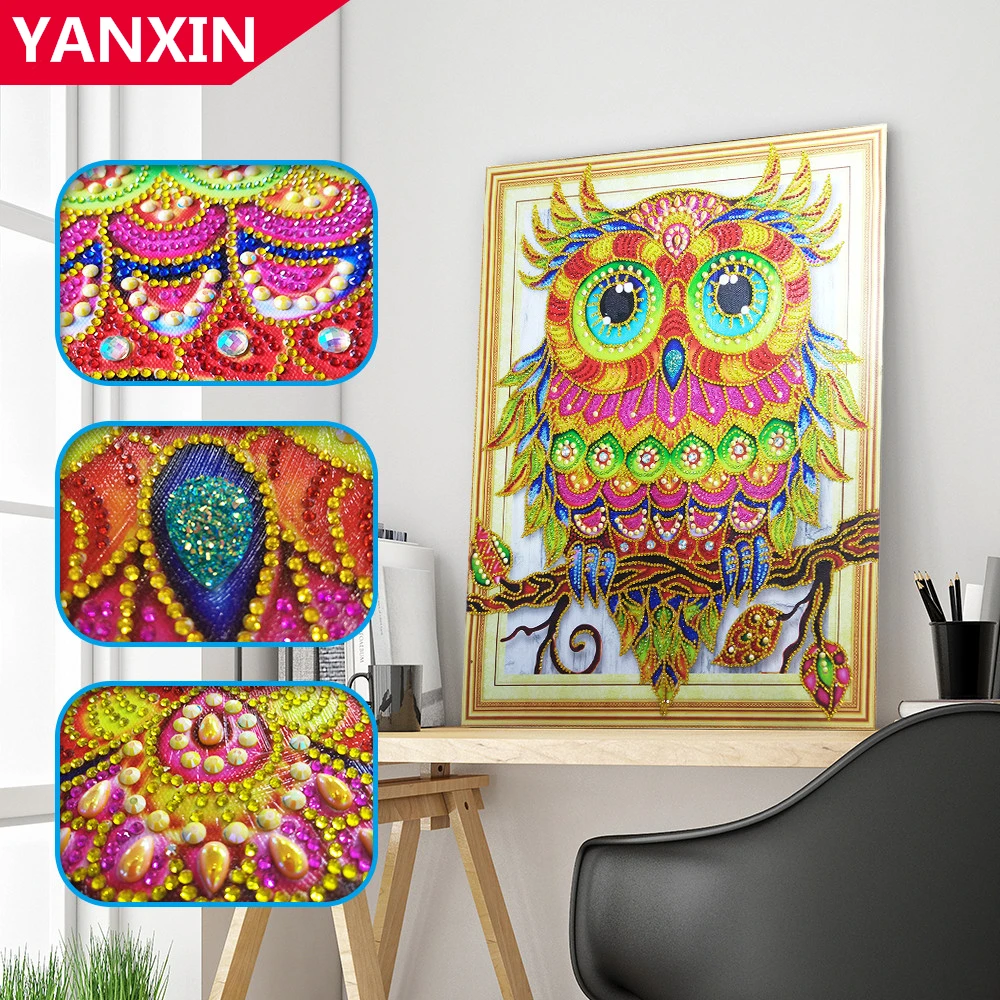 YANXIN Алмазная мозаика особой формы Картина Вышивка крестом Лев 5D Diy Украшение дома