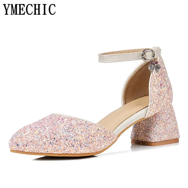 Туфли-лодочки YMECHIC с ремешком на щиколотке и пряжкой большие размеры красные