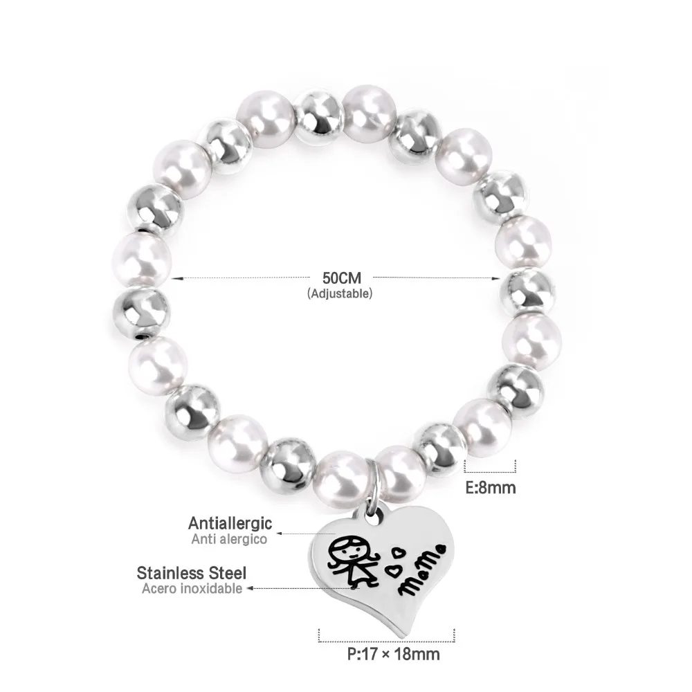 Роскошные браслеты из нержавеющей стали с бусинами pulsera Женские Ювелирные