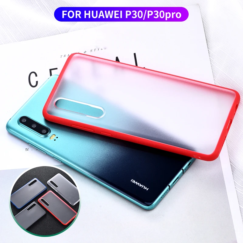 Для Huawei P30 Pro Чехол мягкий TPU край + Жесткий ПК матовый прозрачный тонкий чехол для