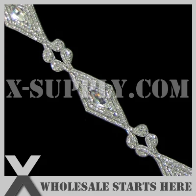 

DHL Free Shipping Iron on Crystal Rhinestone Applique Bridal Trimming for Bridal Dress Accessories