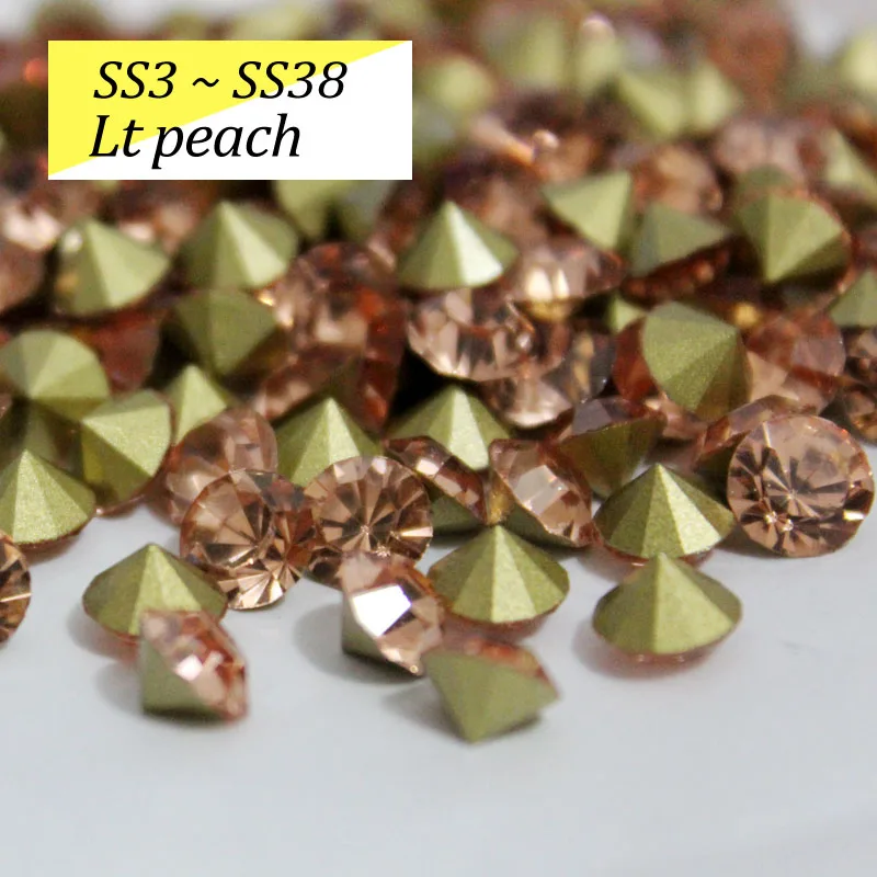 SS16-SS38 блестящие хрустальные стразы круглые с заостренным фольгированным дном сзади стекло камень для одежды сумки