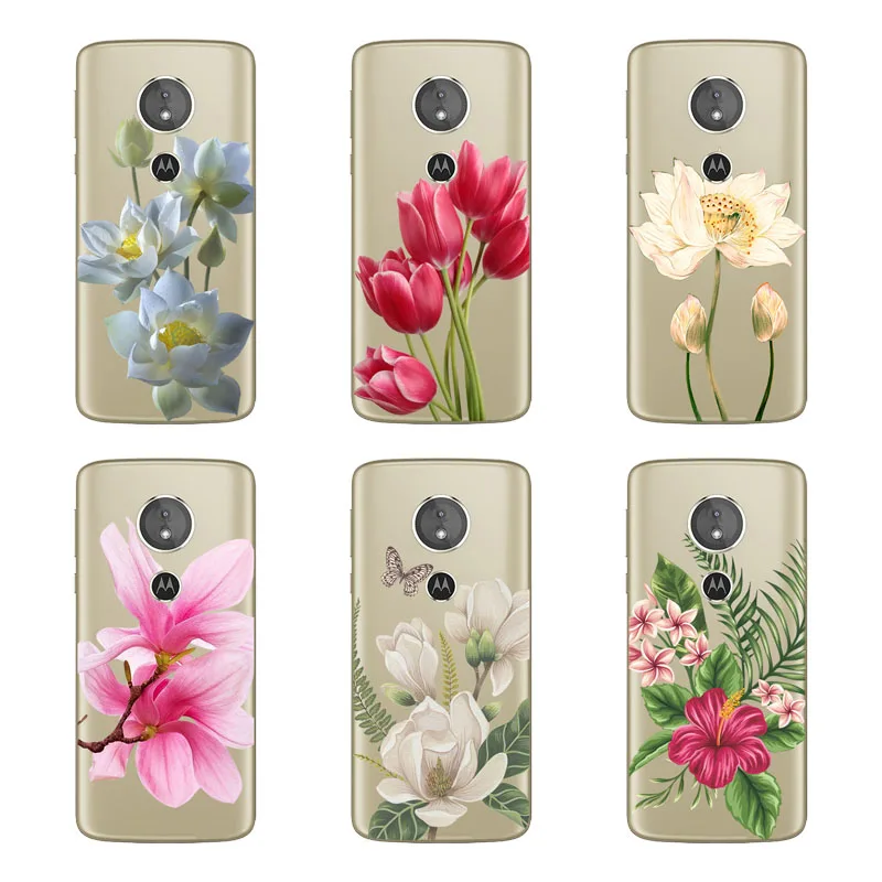 Мягкий ТПУ чехол для Motorola Moto Z3 g6 play/E5 Play с цветком G6 plus/E5 plus Защитные чехлы