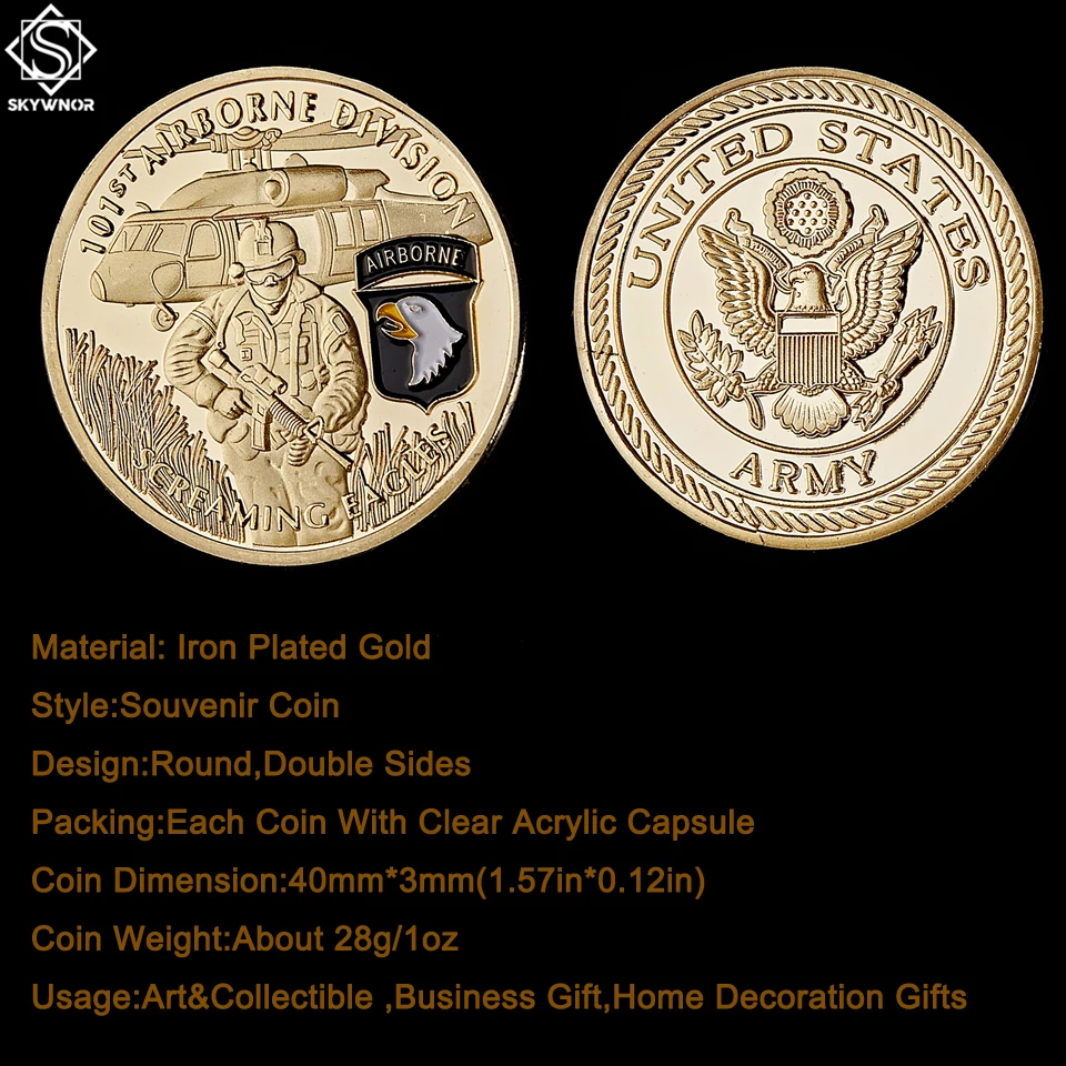 5PCS/Lot USA 101st Airborne Division Screaming Eagles Army Military Commemorative Coin | Дом и сад