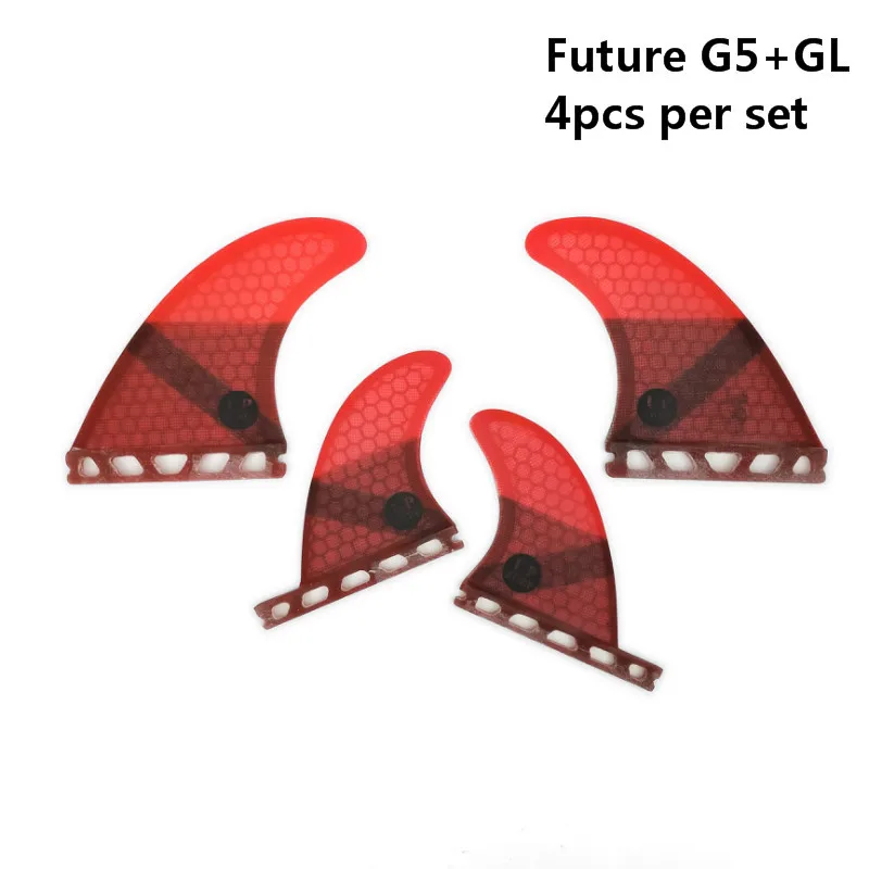 Будущее G5 + GL плавники для серфборда Quad плавник с Сотами стекловолокна серфинга 4