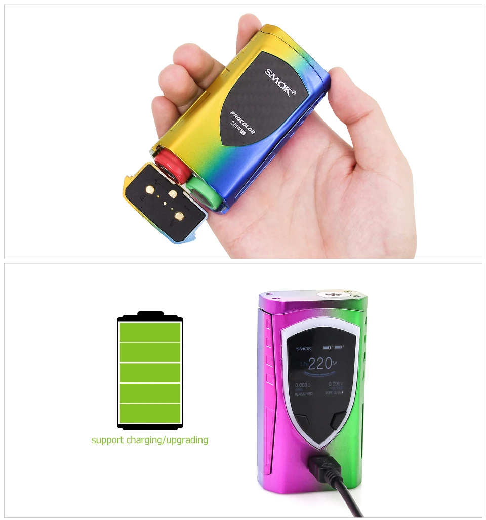 Оригинальный Veeape Pro цвет 225 Вт TC поле Mod kit для курение электронные сигареты Vape TFV8