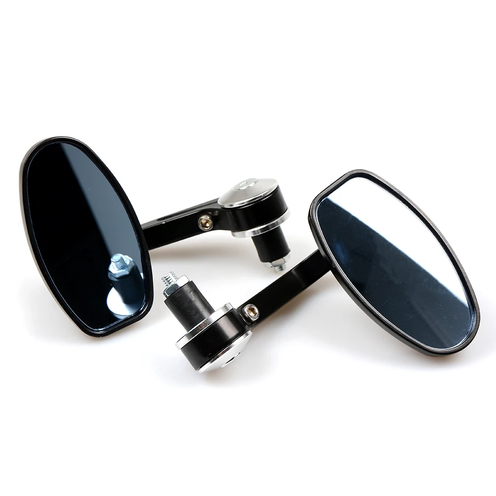 

2Pcs Universal Motorcycle Mirror Aluminum Black 22mm Handle Bar End Rearview Side Mirrors Motor Accessories