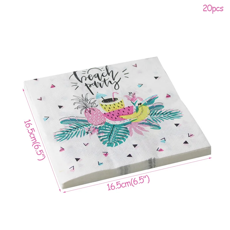 napkin 5 MEIDDING с днем рождения тропические вечерние баннеры Aloha одноразовая салфетка для посуды принадлежности пальмовые воздушные шары с листьями Фламинго Декор - Color: napkin 5