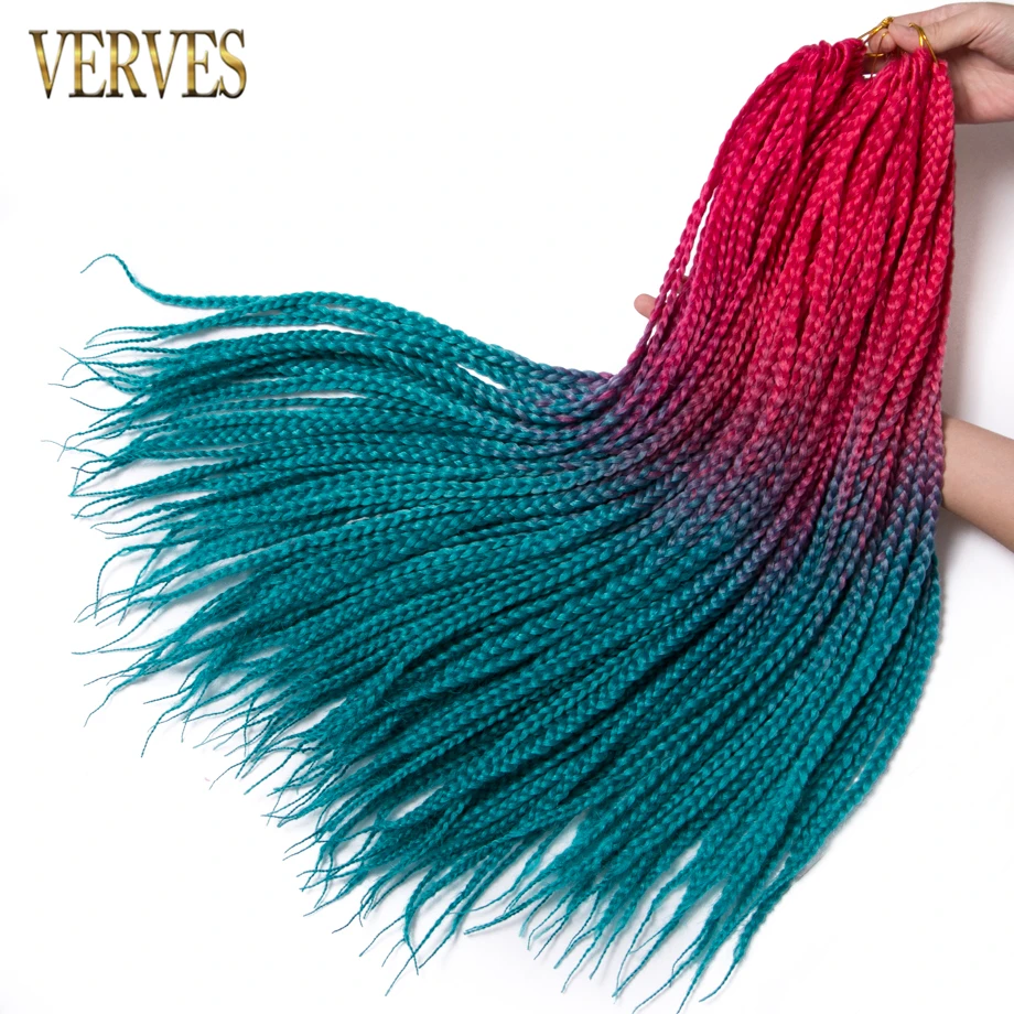 VERVES вязаные крючком косы 7 шт 24 дюйма коробка кос 22 корня/упаковка Омбре