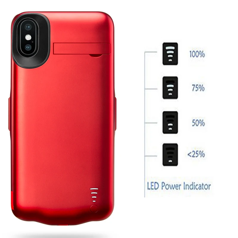 Для iPhone X 5000 мАч перезаряжаемая расширенная батарея зарядное устройство защитный